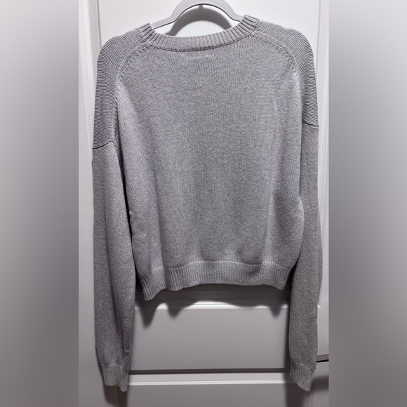 Aritzia Sunday Best Grey Crew Neck Sweater with butterfly embroidery size - Picture 6 of 10